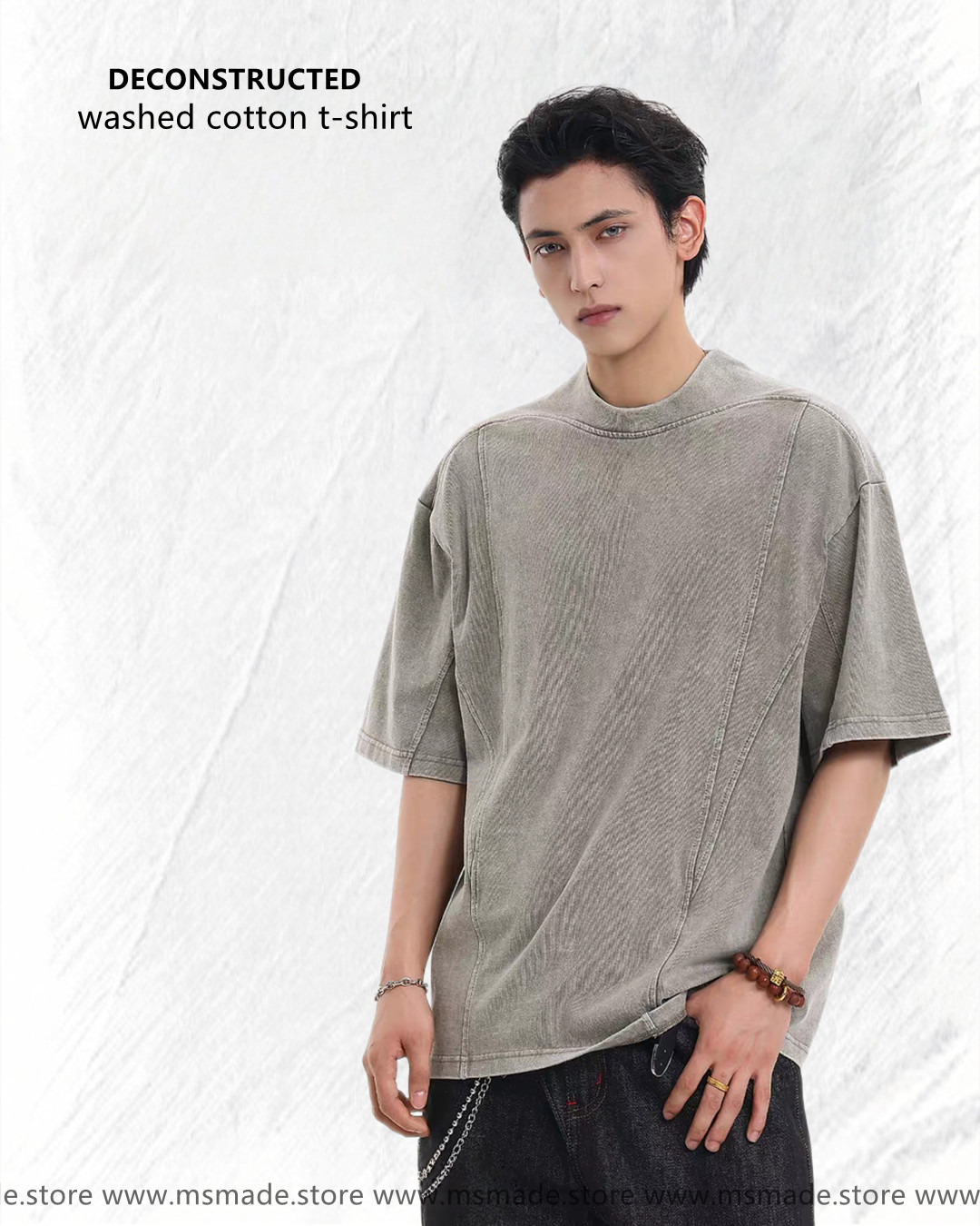 M7356洗水純棉解構短袖tee