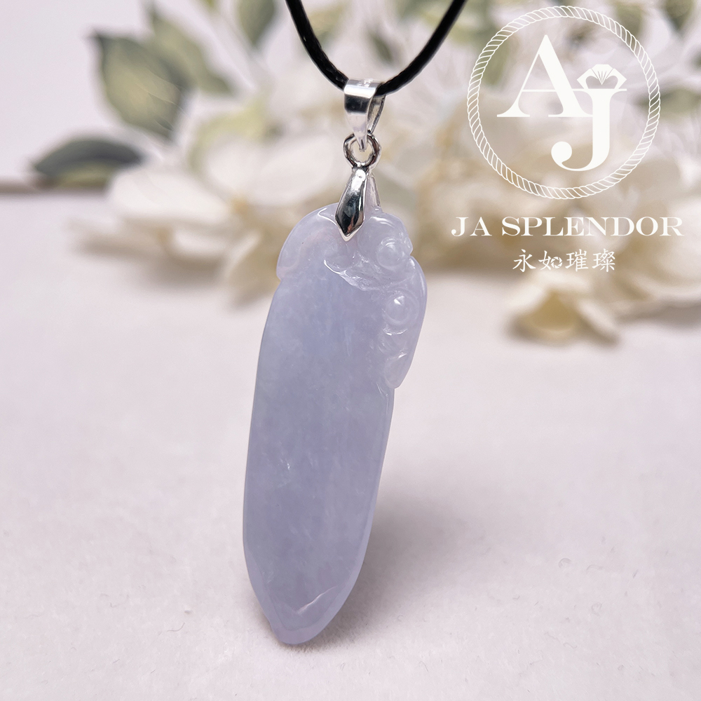 JN-771 天然翡翠A玉 紫羅蘭玉靈猴獻壽萬壽果吊墜