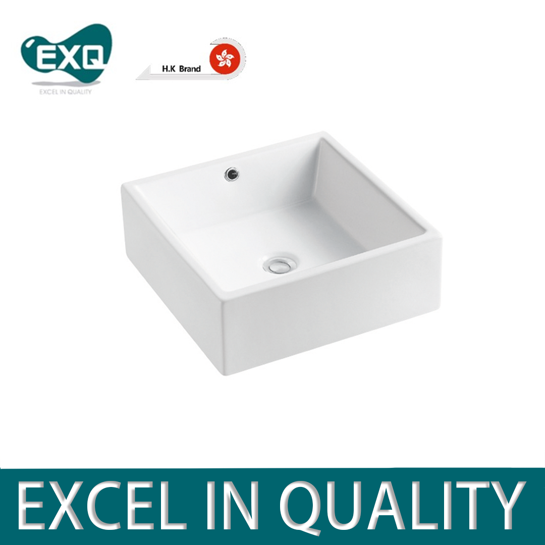 EXQ  EB3325R1白色方形台上盆 