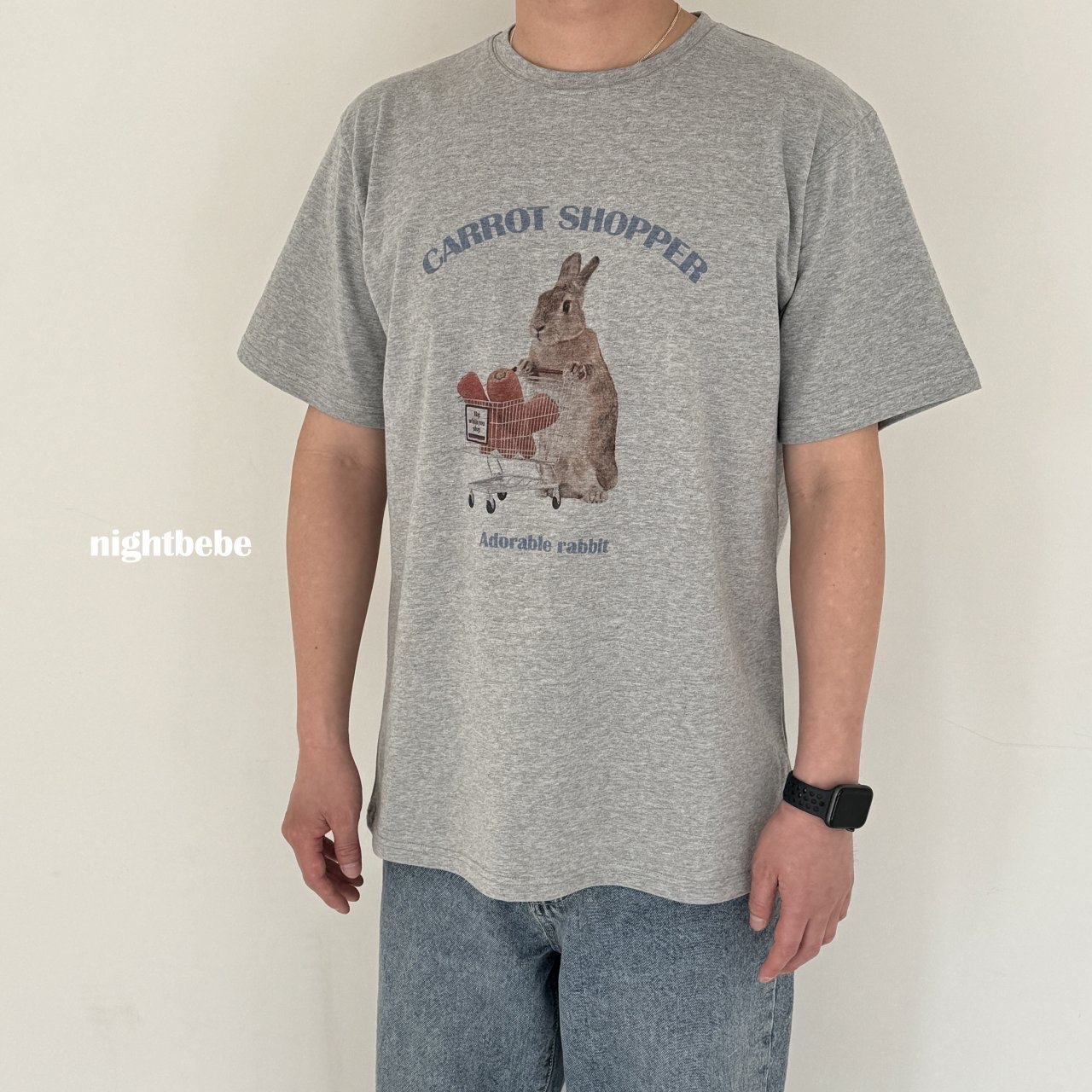 Nightbebe | 親子Tee(Dark grey M100-110/Adult)
