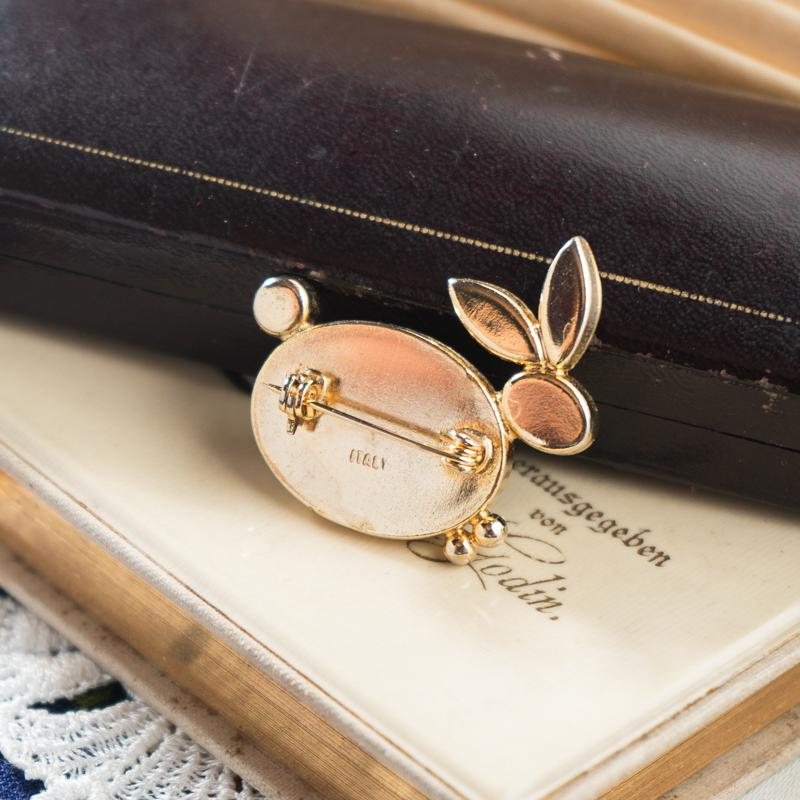 Vintage C.a. 1950-60s Mosaic Pink Rabbit Brooch - New Old Stock (HD058)