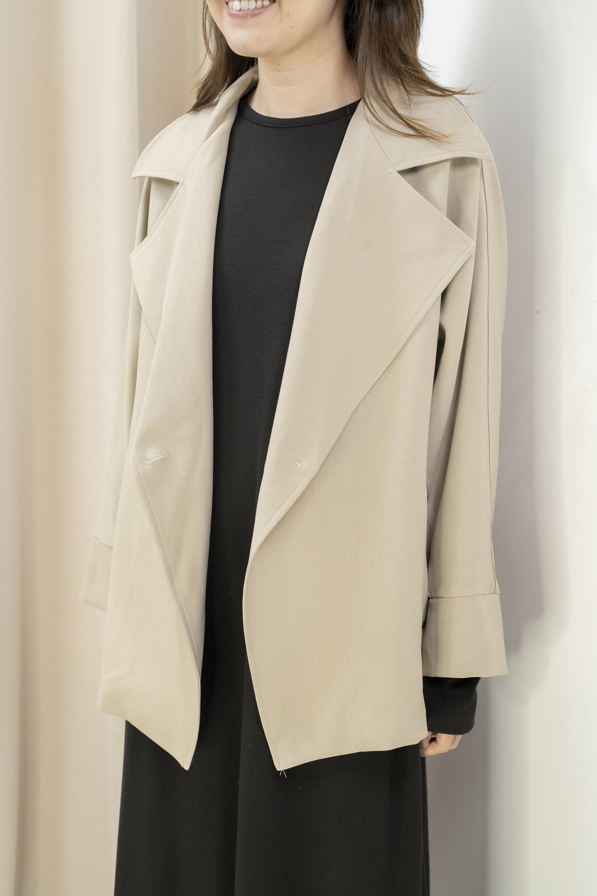 推薦！Smart Causal 必備大翻領西外（卡其啡色）