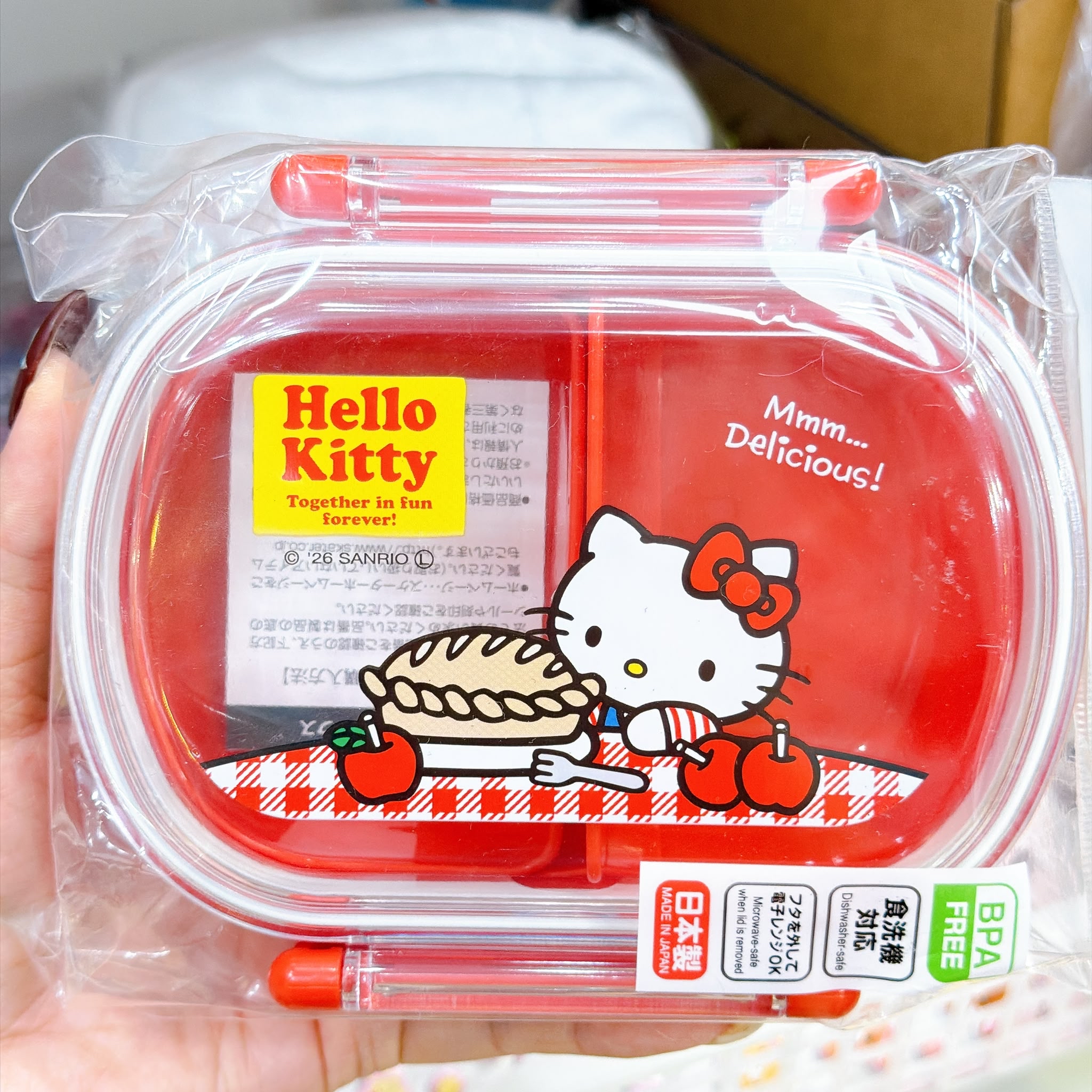 日本製造Hello Kitty餐盒 可入微波爐及洗碗機