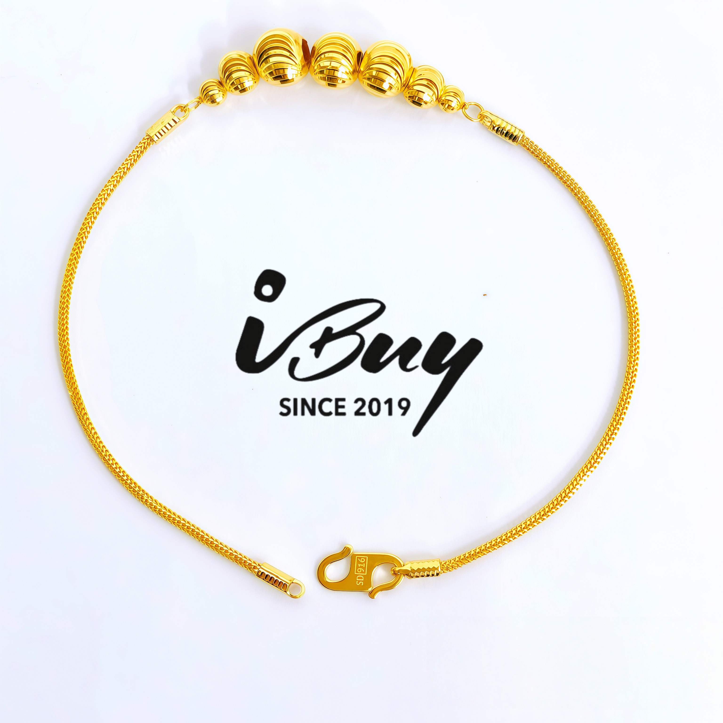 916 GOLD MIXED CAT EYES BEAD DRAGON BRACELET 18CM 916 金 混款猫眼珠龙身手链 18CM
