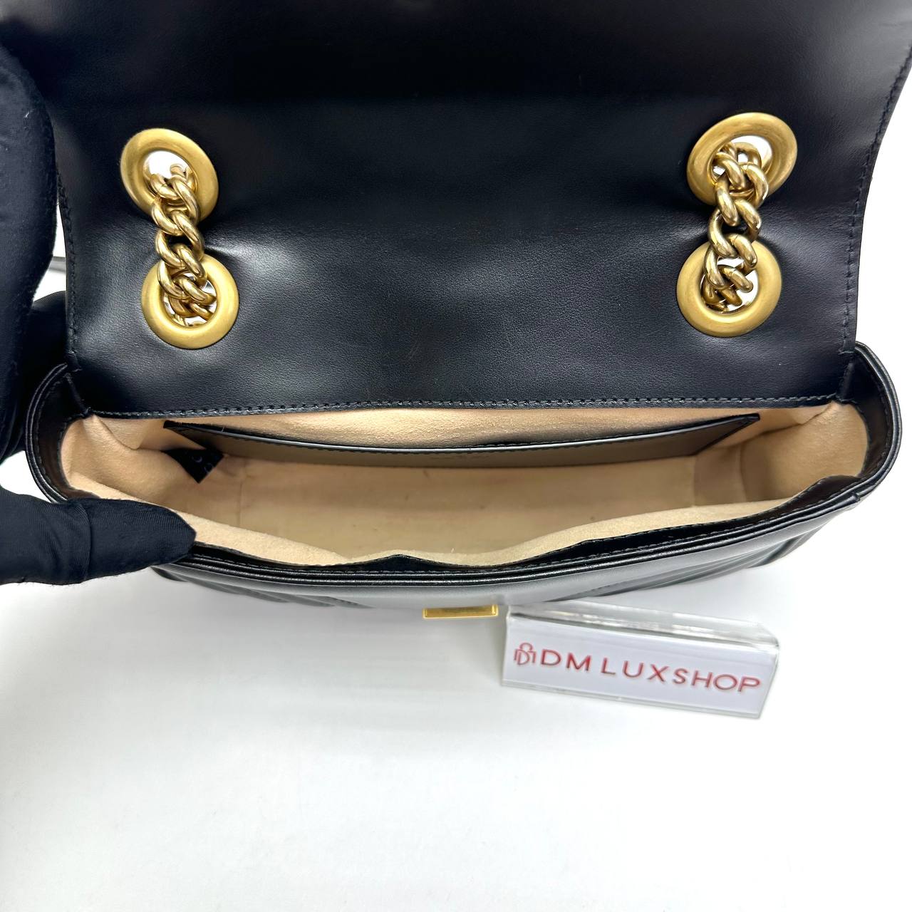 Gucci Black Mini GG Marmont GHW