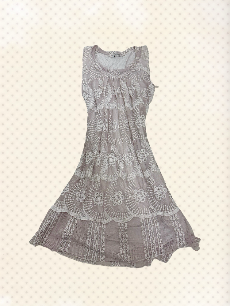 Lavender Lace Embroidered Dress