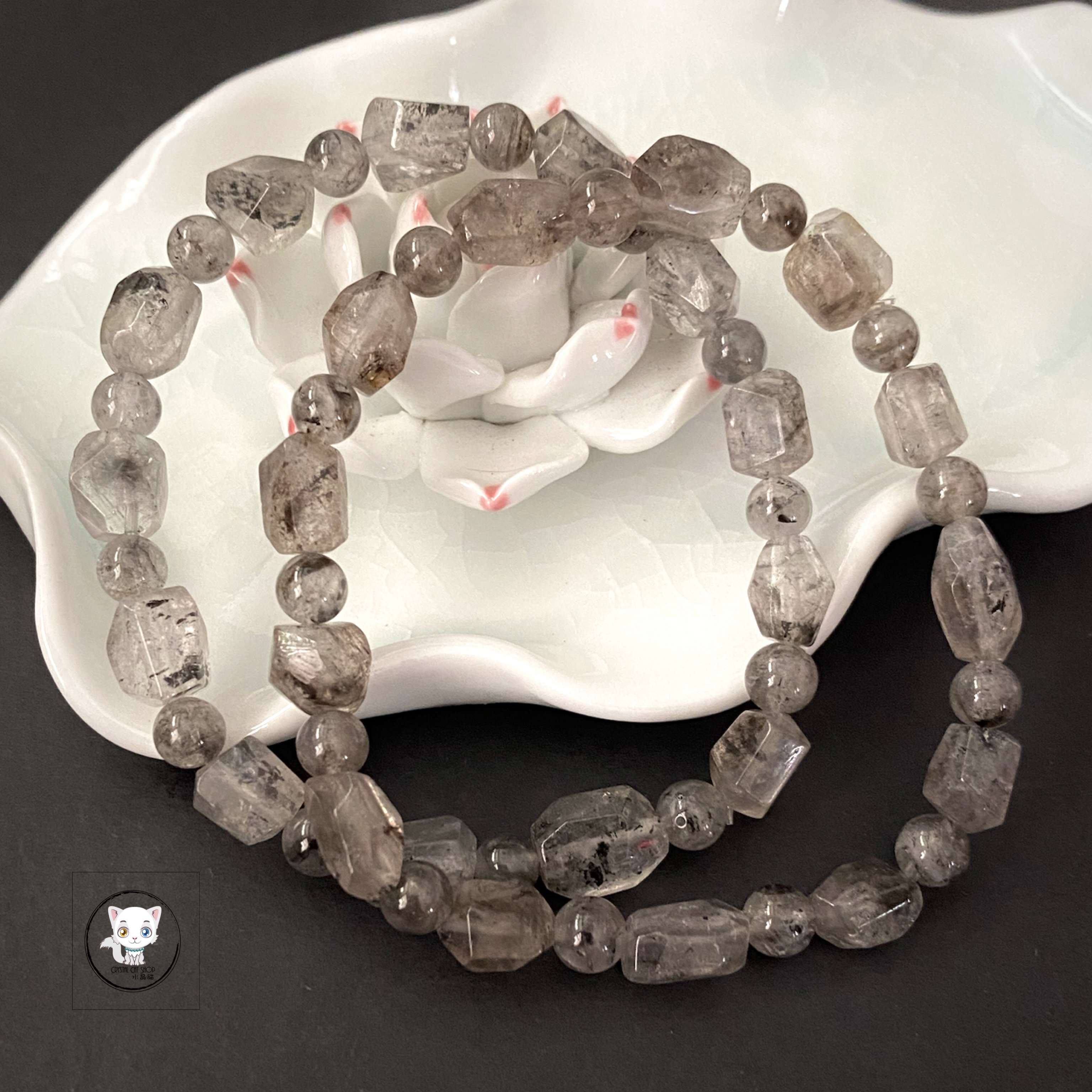 黑閃靈鑽隨形切面手鏈 7.5mm+