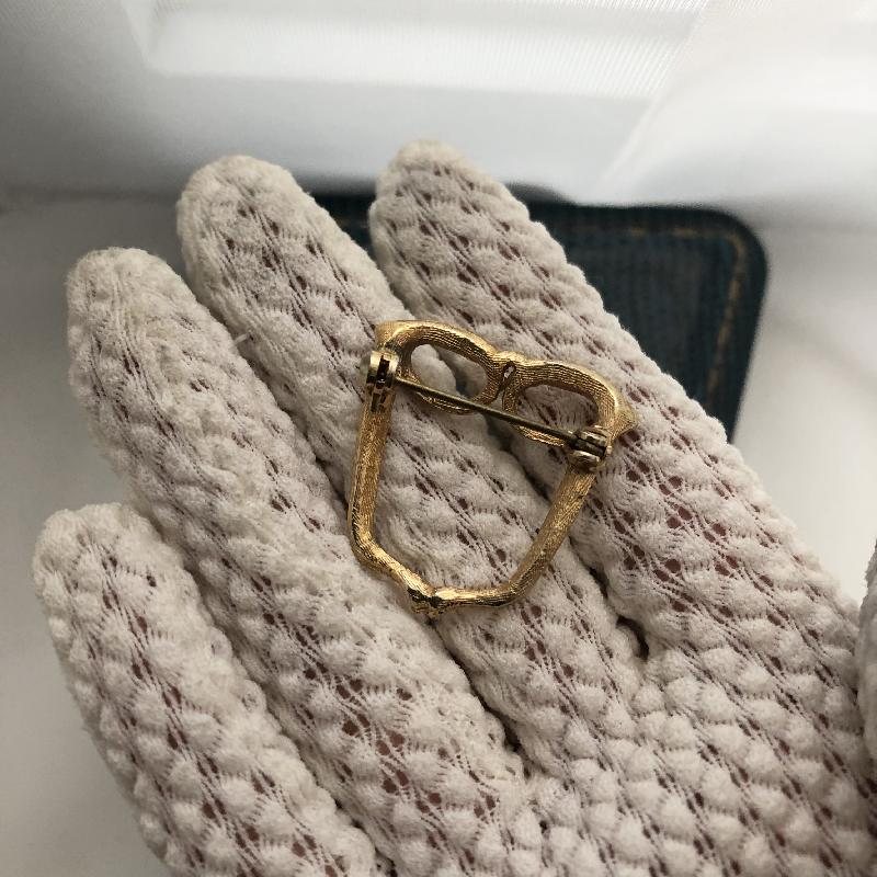 Vintage Faux Pearl Encrusted Mini Cat-eye Glasses Brooch(MT204)