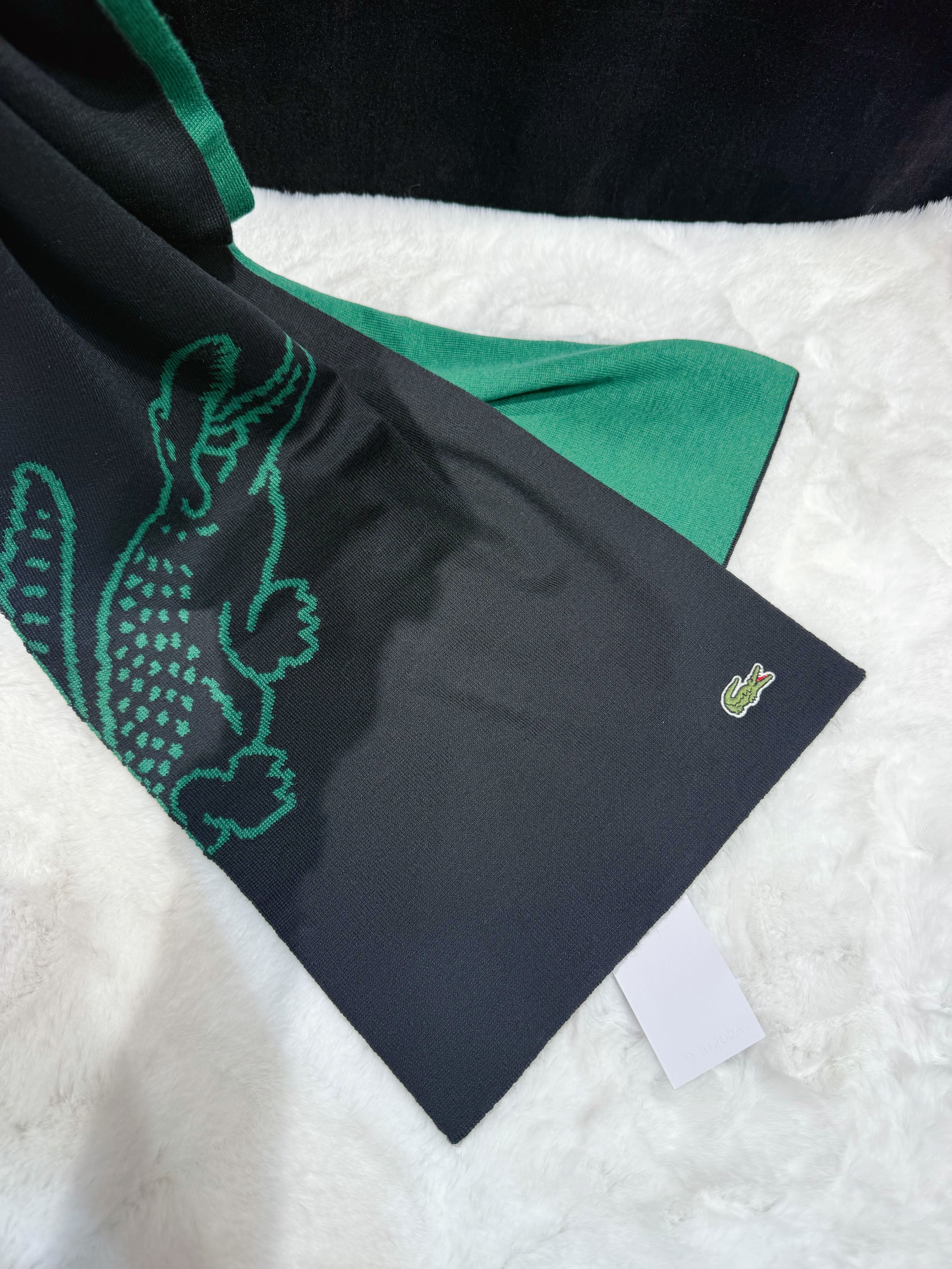Lacoste scarf green/blk