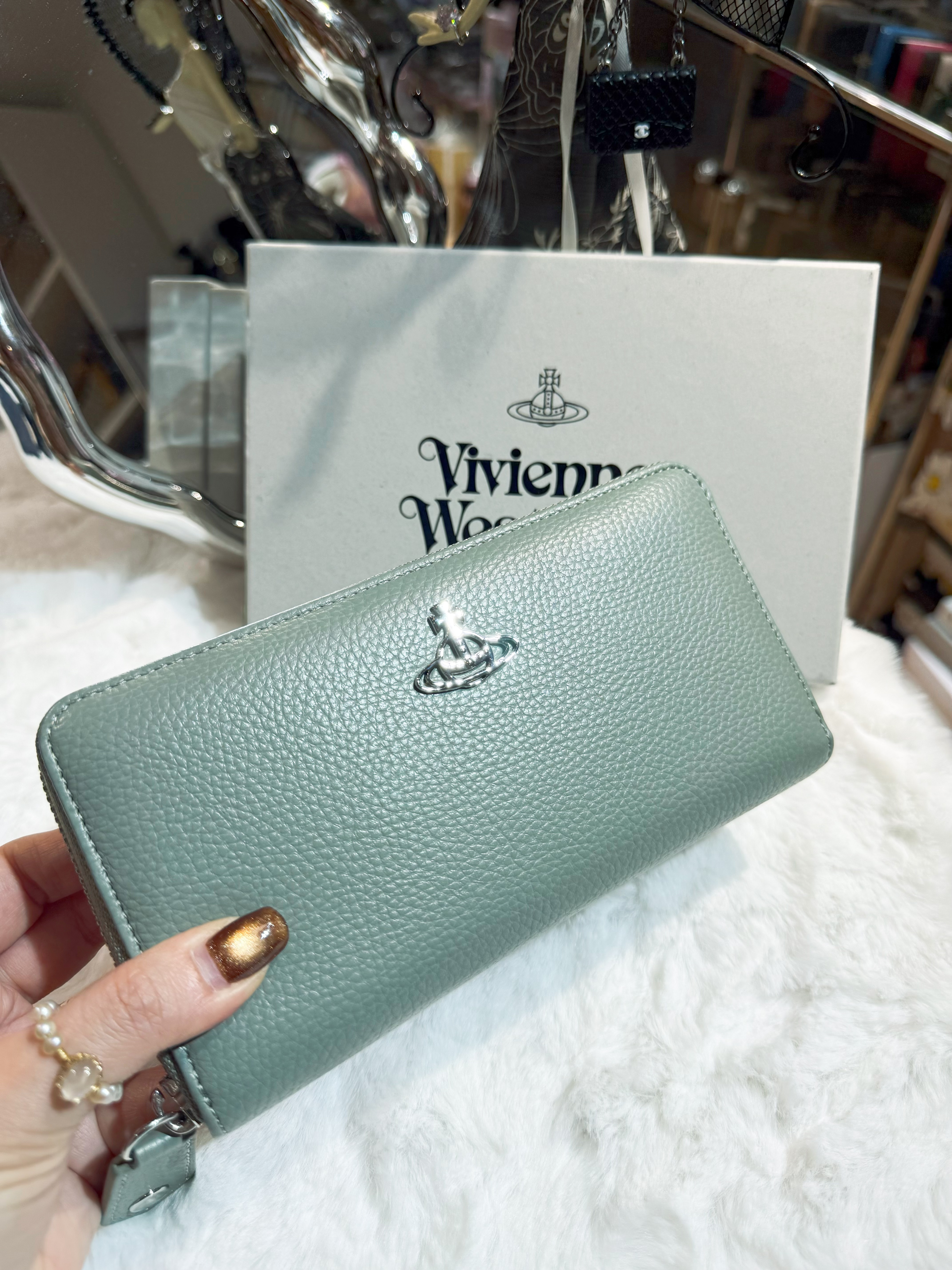 VW zip wallet 5140/grey green