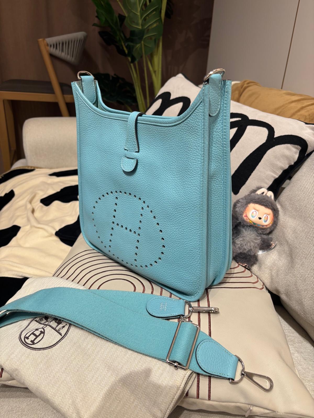 Hermes evelyne 29,STAMP T,blue atoll 100%Authentic ,95%new✅dust bag