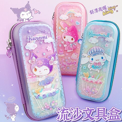 Sanrio 卡通閃閃流沙筆袋 - 1個 現貨
