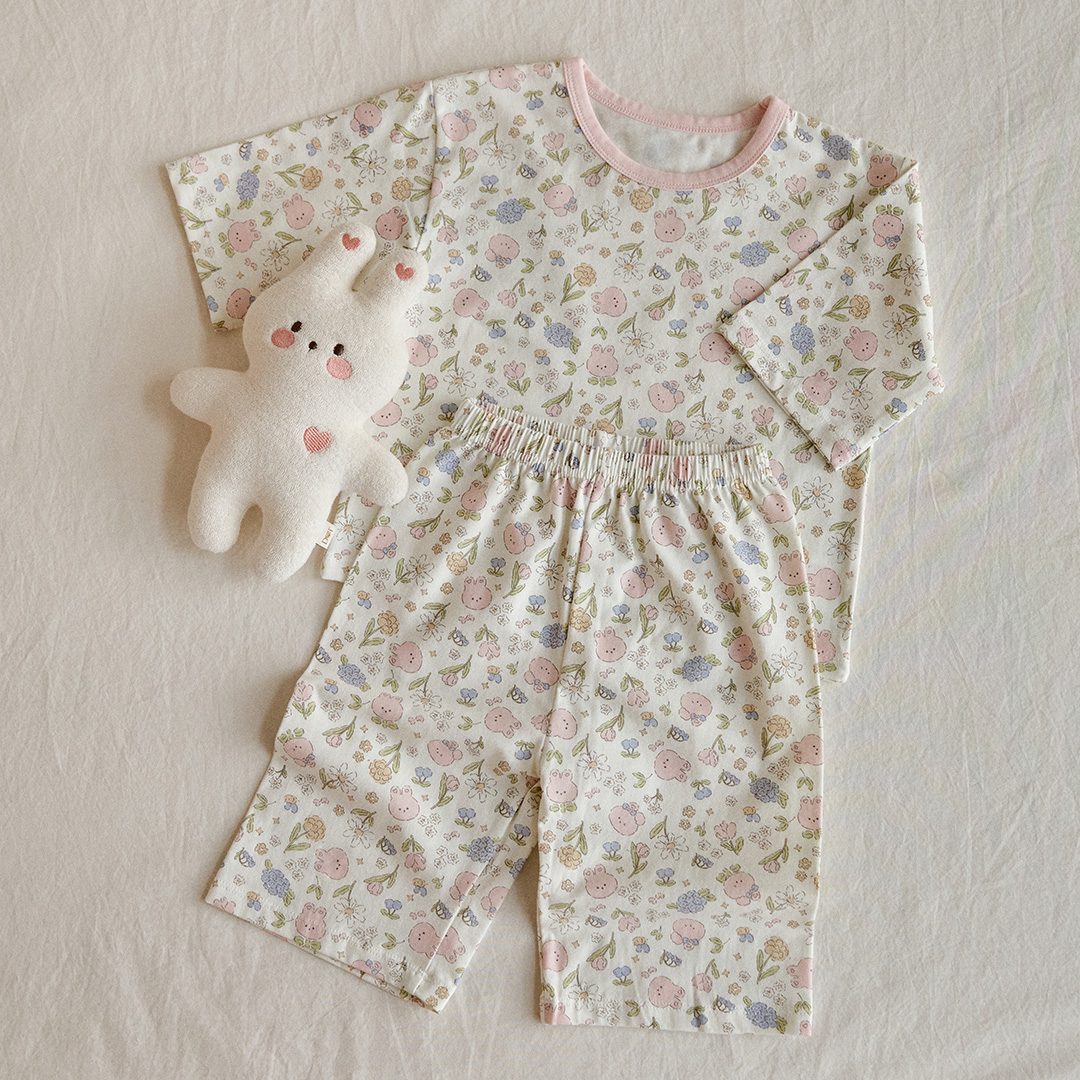 26S/S DTD夏日花草派對系列-莫代爾彈力7分袖上下套裝