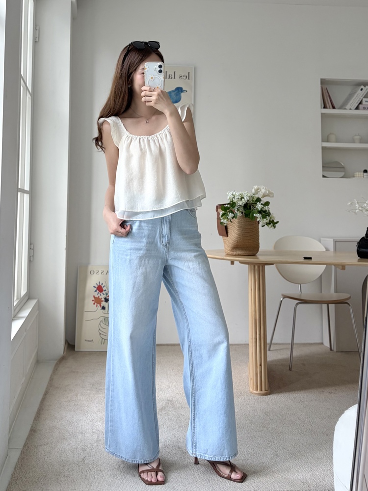 Luna Flutter Top (Ivory)