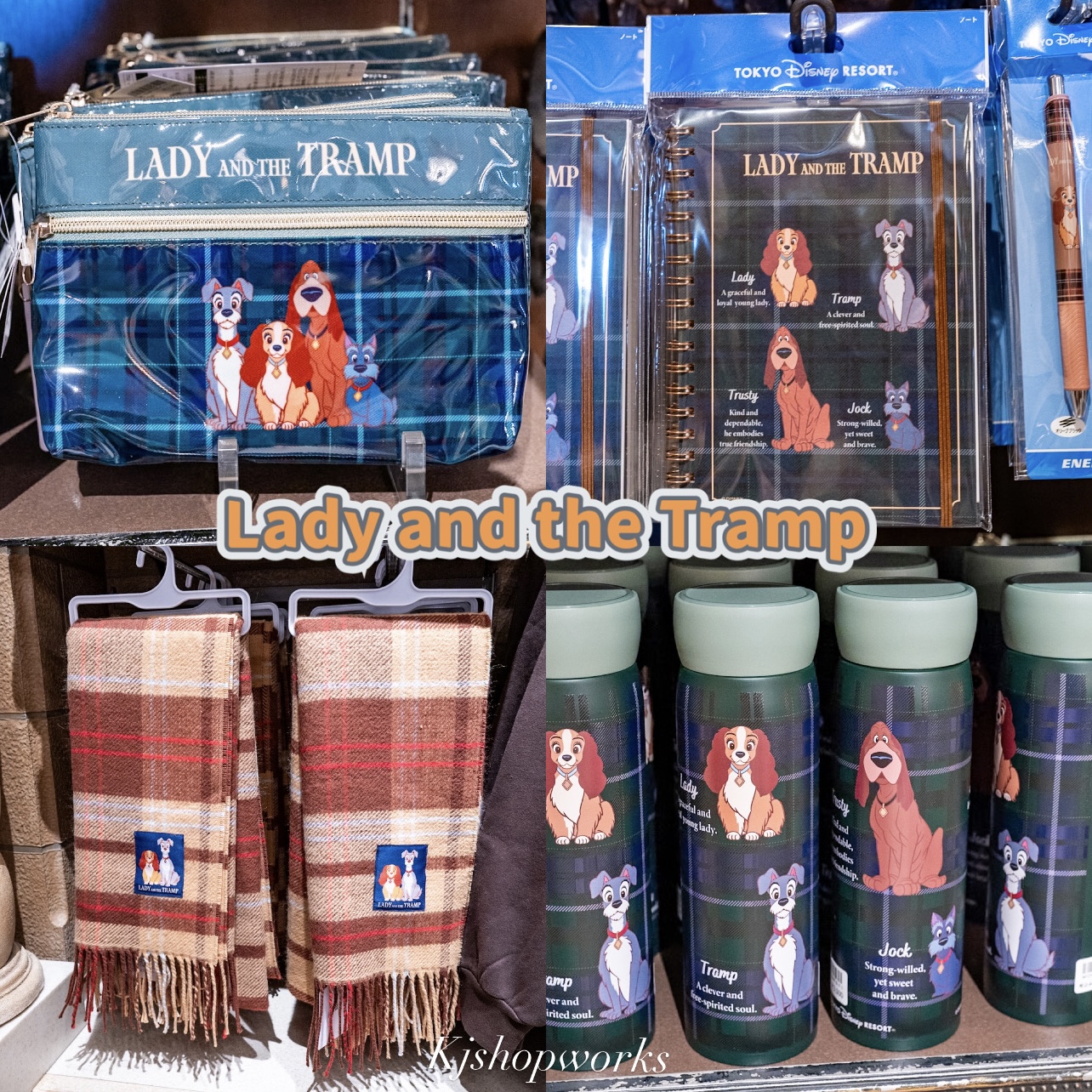 預訂 東京迪士尼限定 Lady and the Tramp Pouch 筆記簿 頸巾 不銹鋼水壺