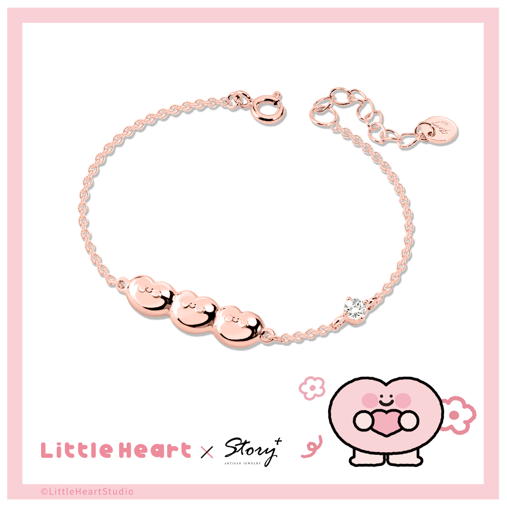 📦訂購 台灣限定 STORY 故事銀飾 Little Heart經典系列 小心臟在一起晶鑽純銀手鏈