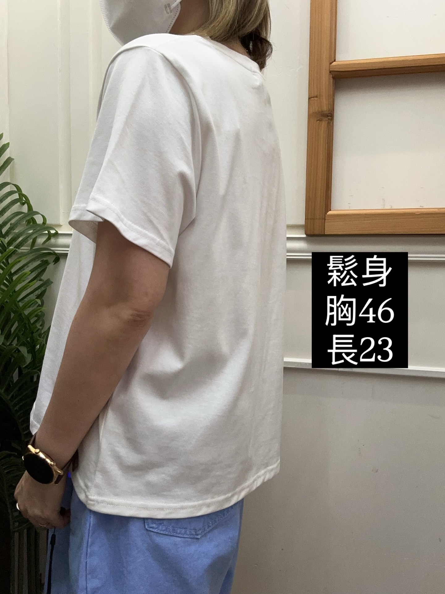 韓國製造斜腳花花寬鬆T恤