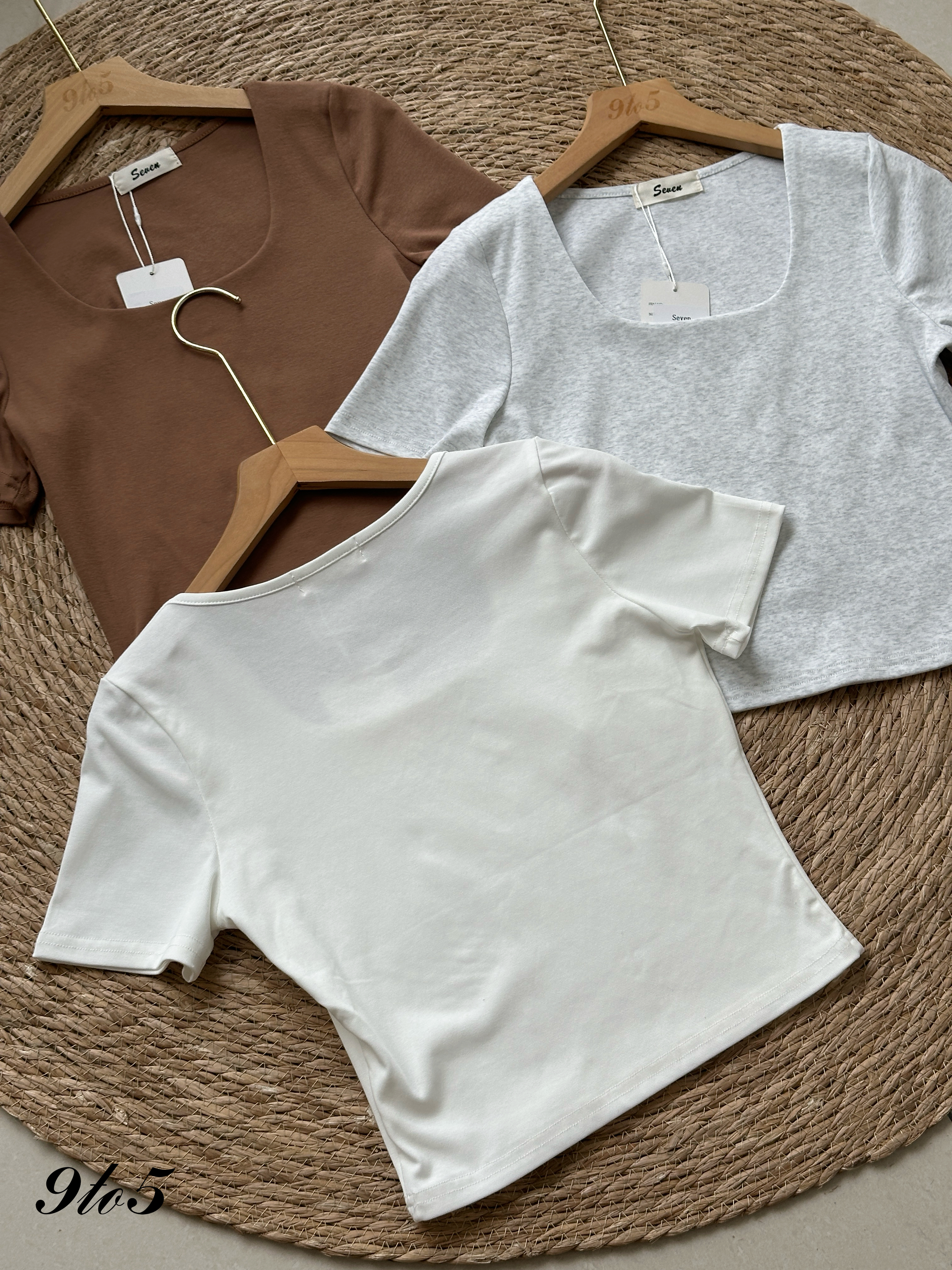 T4215 Square Neck Crop Top - 3 Colors