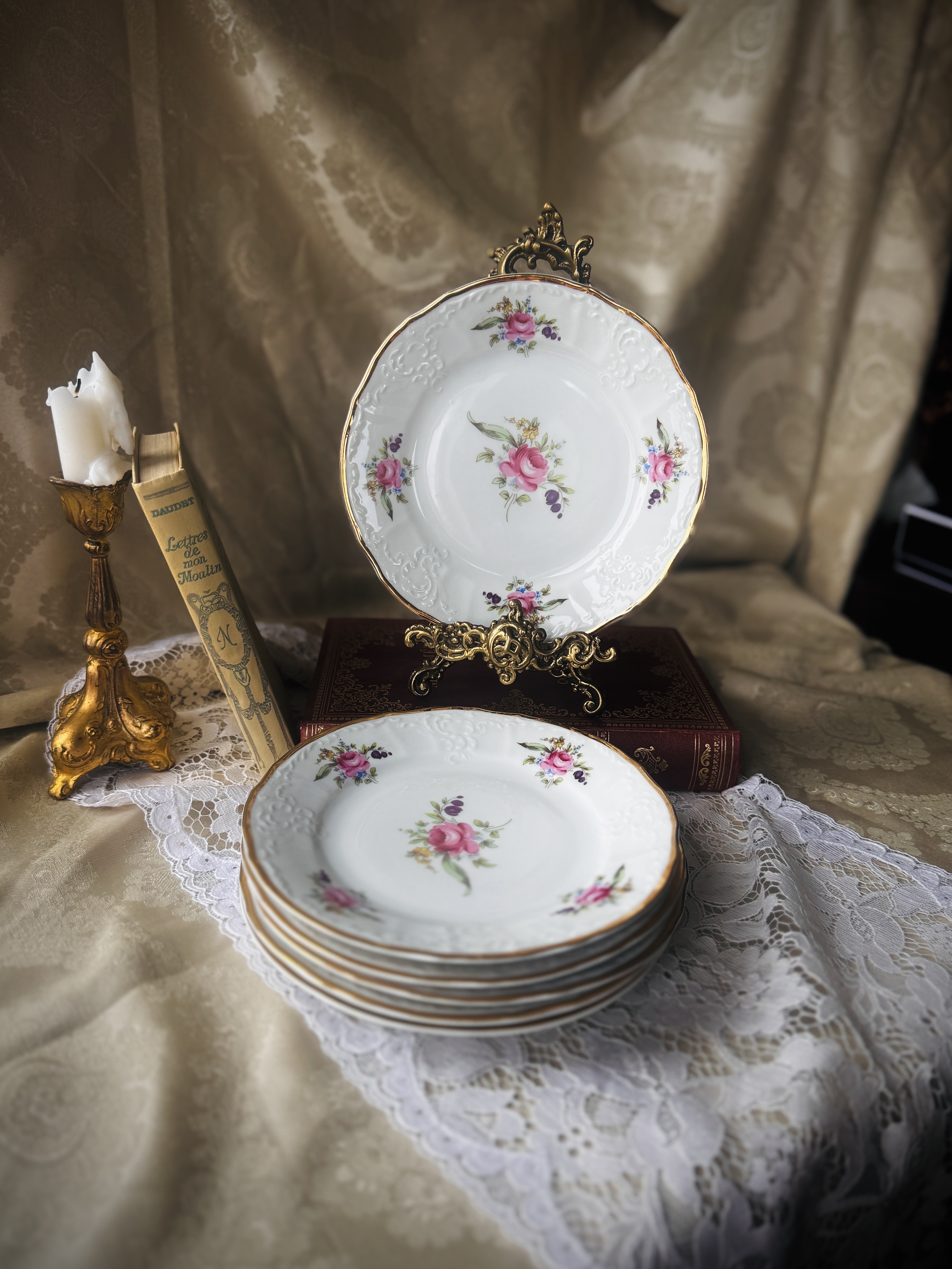 Vintage 1980s BERNADOTTE SONATA Czechoslovakian 7" Cake Plate (MT2443)