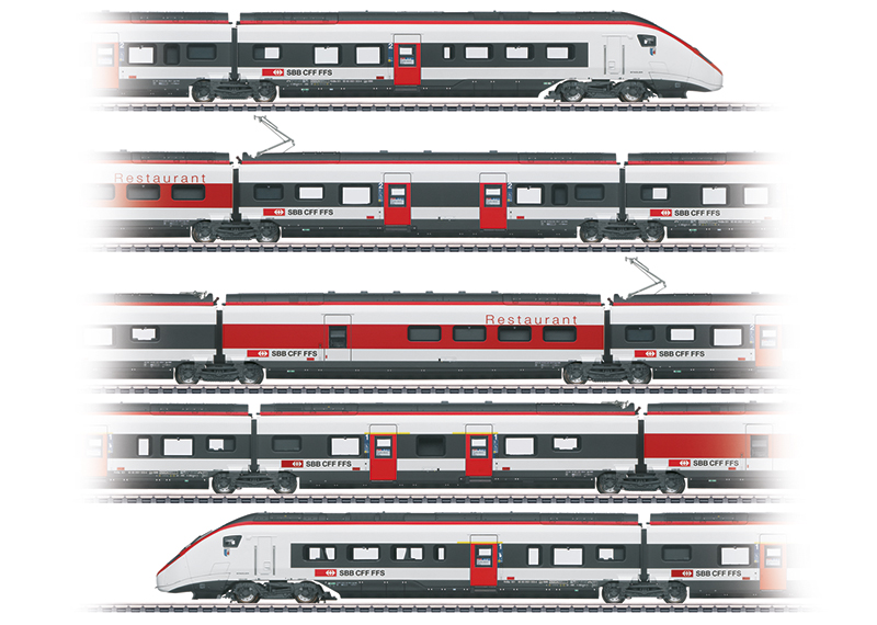 SBB RABe 501 Giruno High-Speed Rail Car Train Trix 25810 5 car/pack