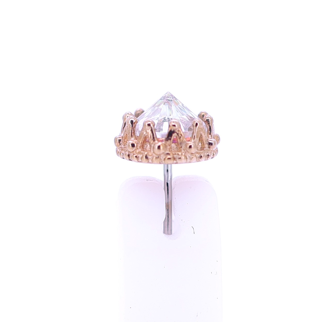 King End - Faceted. [reverse set gem]