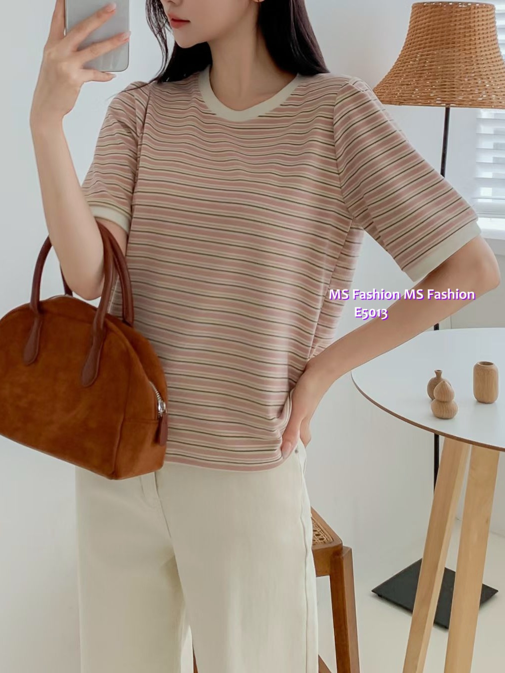 E5013 靚色橫間top