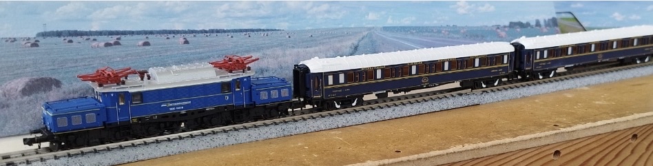 藍色 BR 1020 附威尼斯辛普倫東方快車火車套裝 3 件/套 Spur-N 全新Blue BR 1020 w/ Venice Simplon Orient Express train set 3pcs/set Spur-N NEW