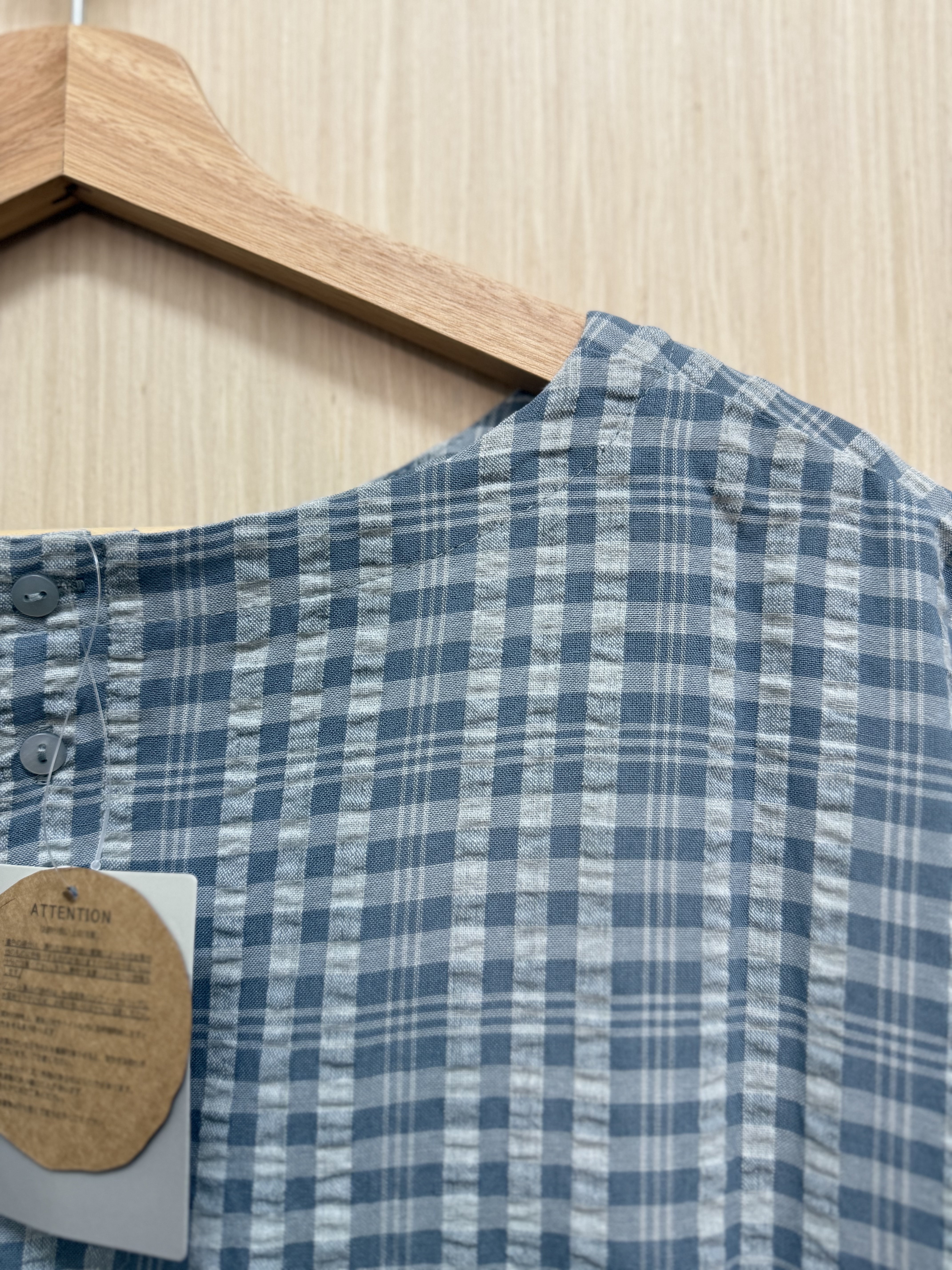 泡泡棉格仔𝐭𝐨𝐩（藍綠𝐱白）