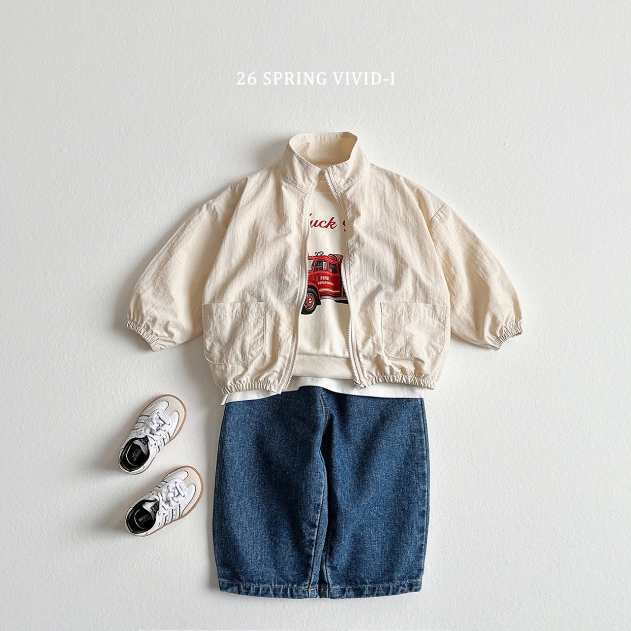 🌸預訂 韓國直送🌸🇰🇷VIVIDI三色車車印花寬鬆衛衣