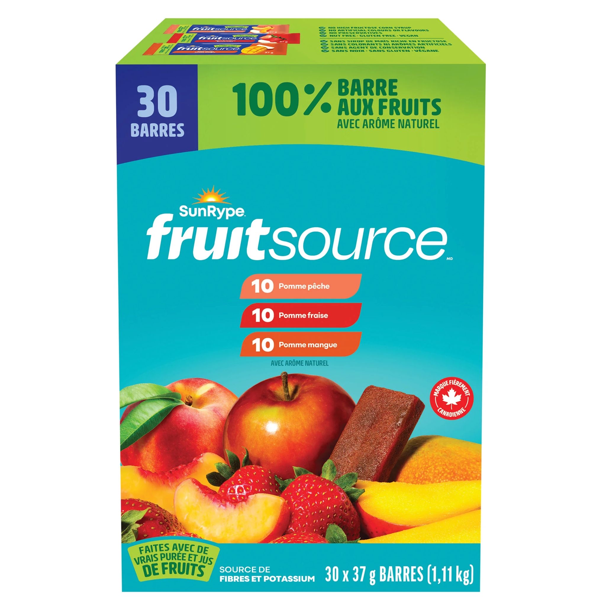加拿大直送🇨🇦Sunrype fruitsource粗果汁條（30 條x 37g ）