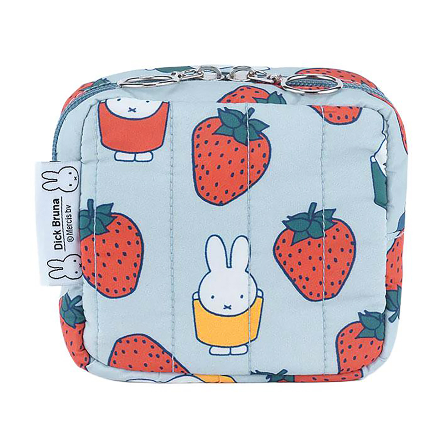 Miffy - 方形小物包 (灰藍色草莓款)