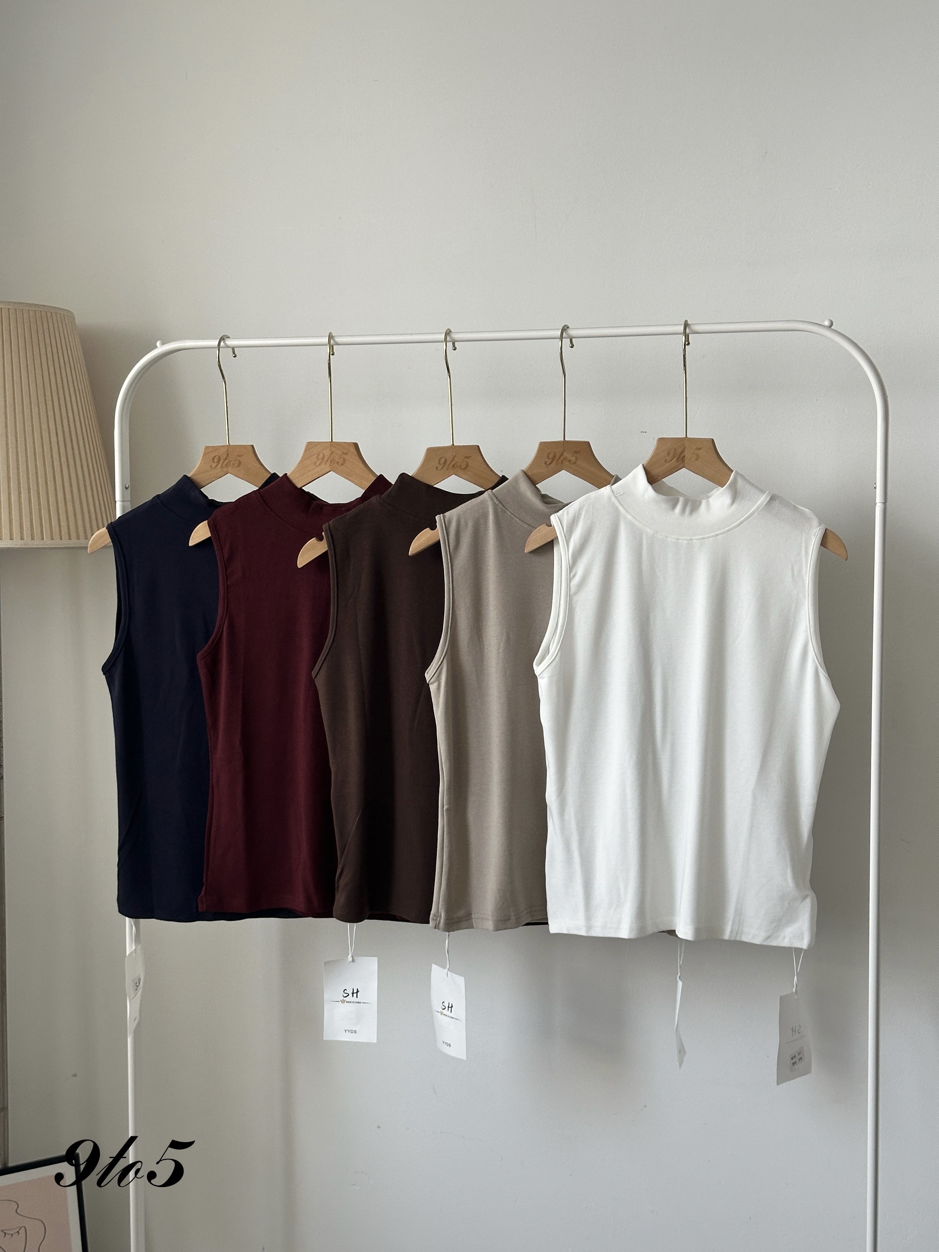 T4068 Sleeveless Mock Neck Top - 5 Colors 