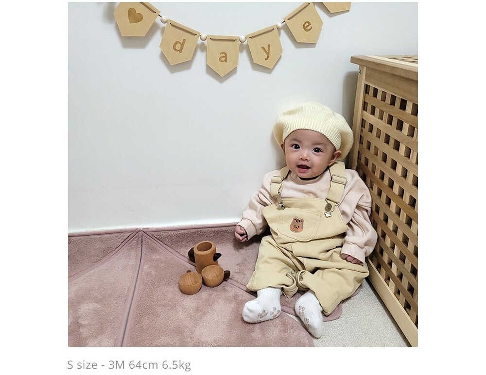 Dottodot 米色松鼠背帶褲(M)