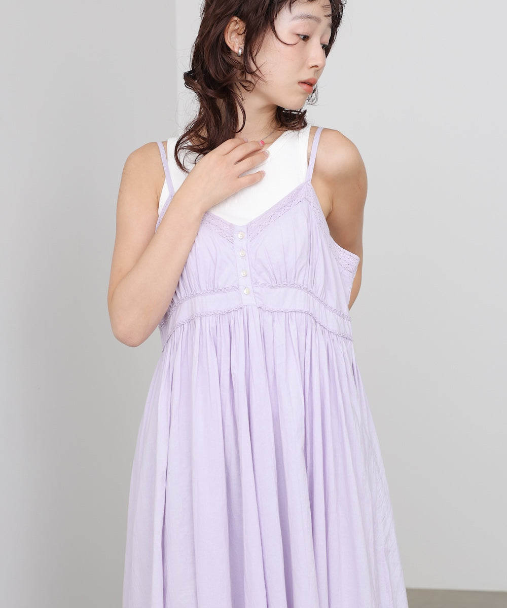 <JP> Premium Lace Button Flared Camisole OPS * 3色入 <預購>