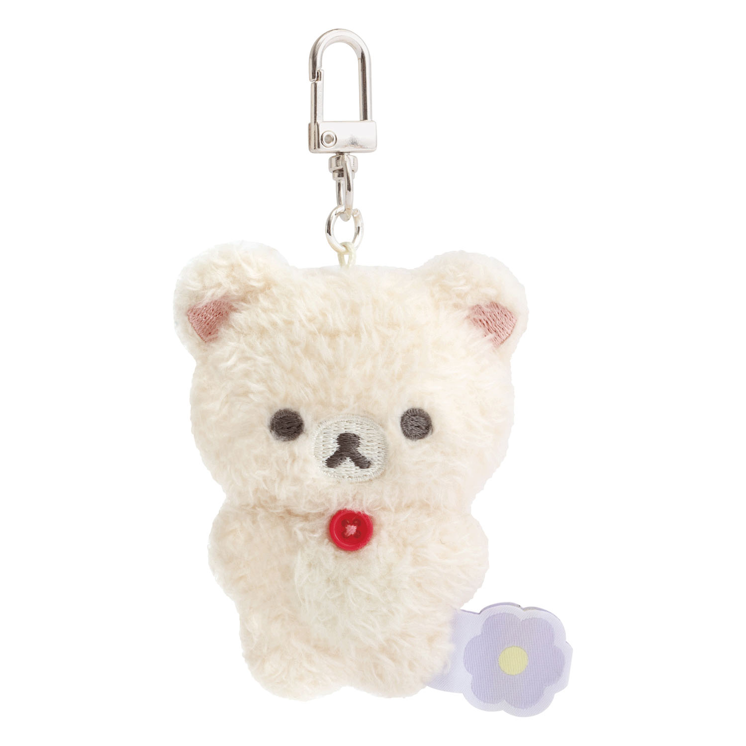 鬆弛熊 - 花朵系列公仔掛飾 (小白熊款)