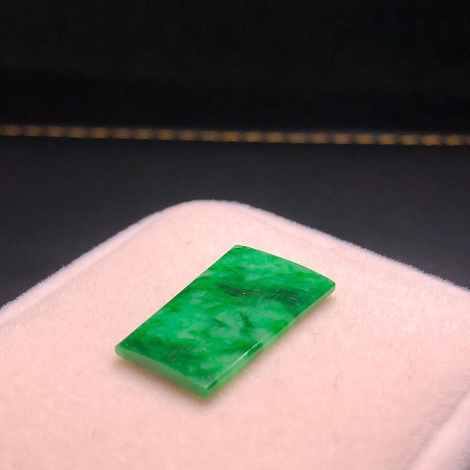 綠底花青平安無事牌