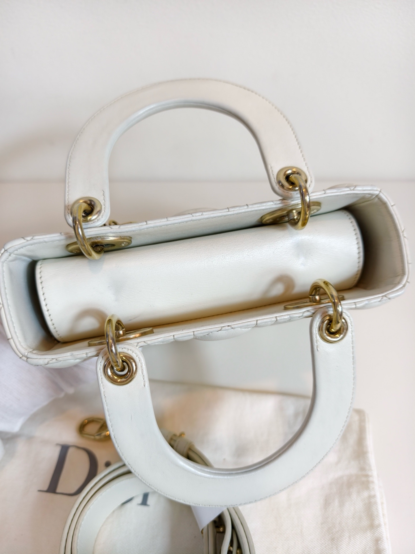 【預訂貨品】Dior Lady Dior 白色四格戴妃包