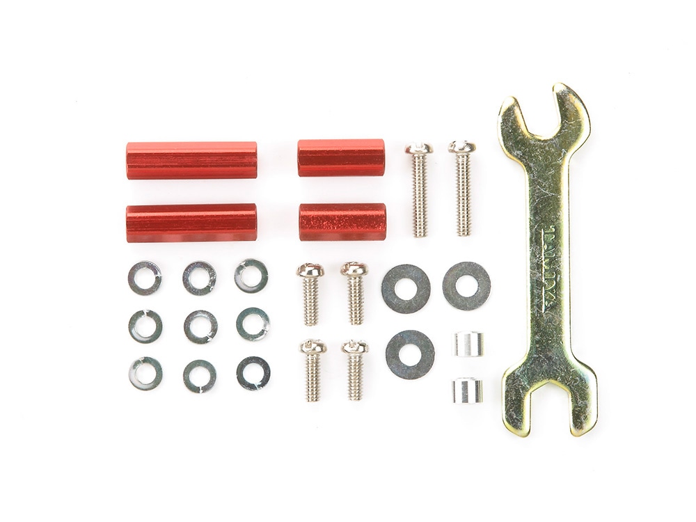 MINI 4WD ALUMINUM HEX MOUNT SET (RED 10mm,15mm)