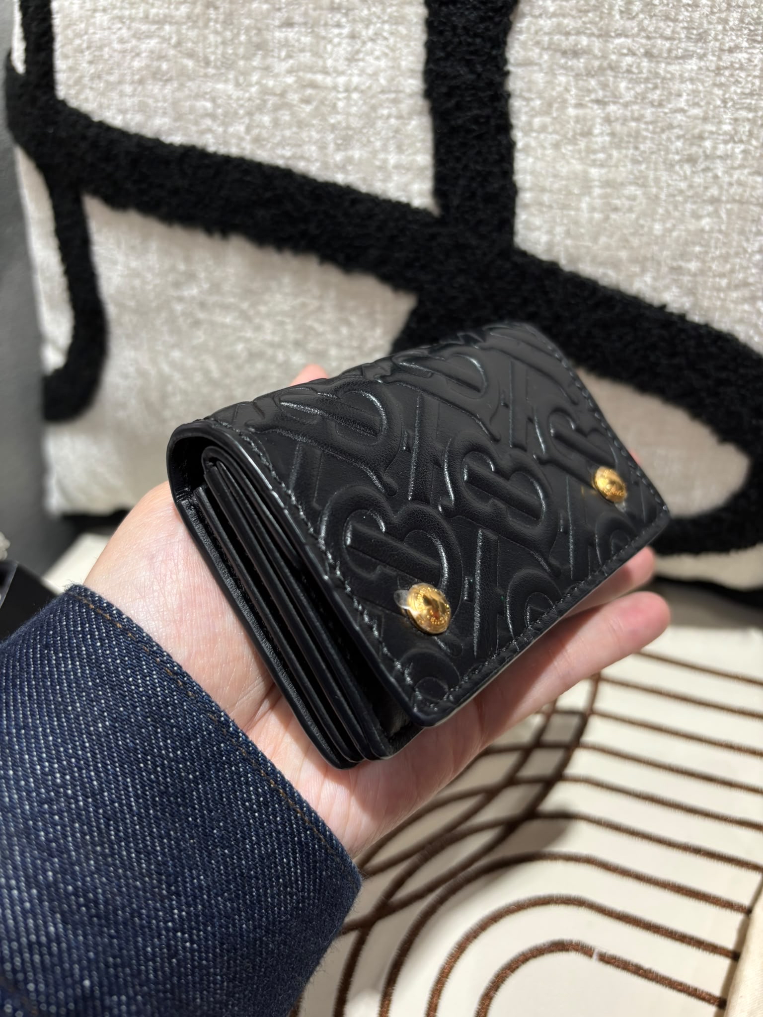 Burberry TB Card Case 黑色小牛皮 100%Authentic,unused✅dust bag
