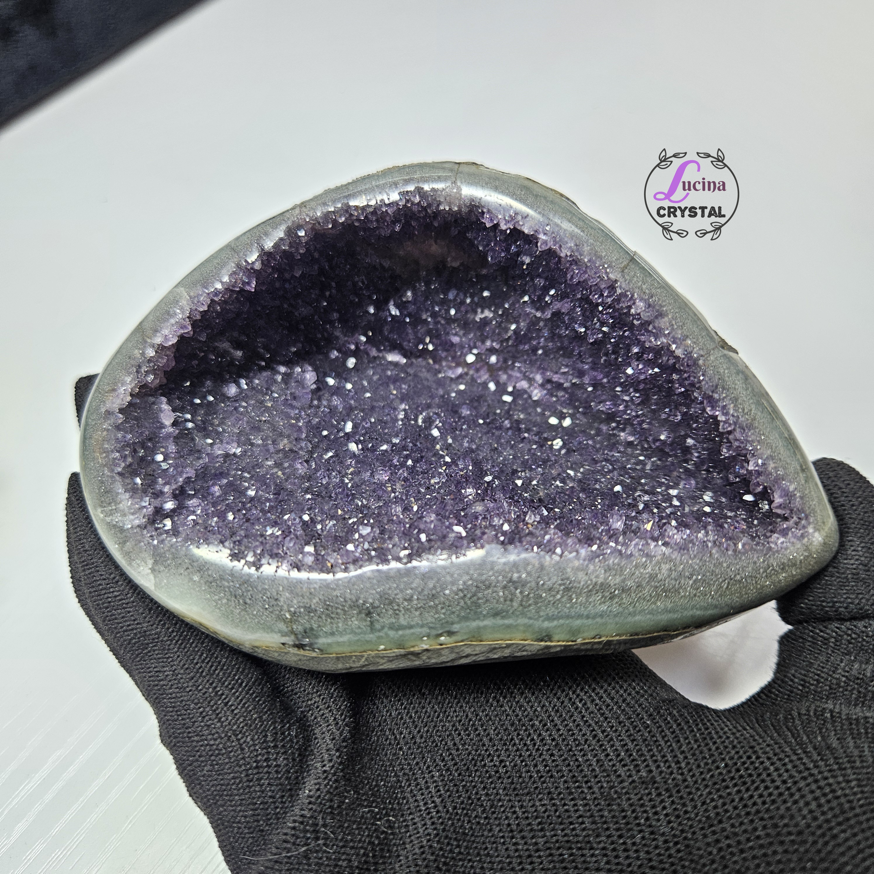 (Co#LC8547) 原皮紫水晶錢袋子/紫晶洞 Amethyst Geode 