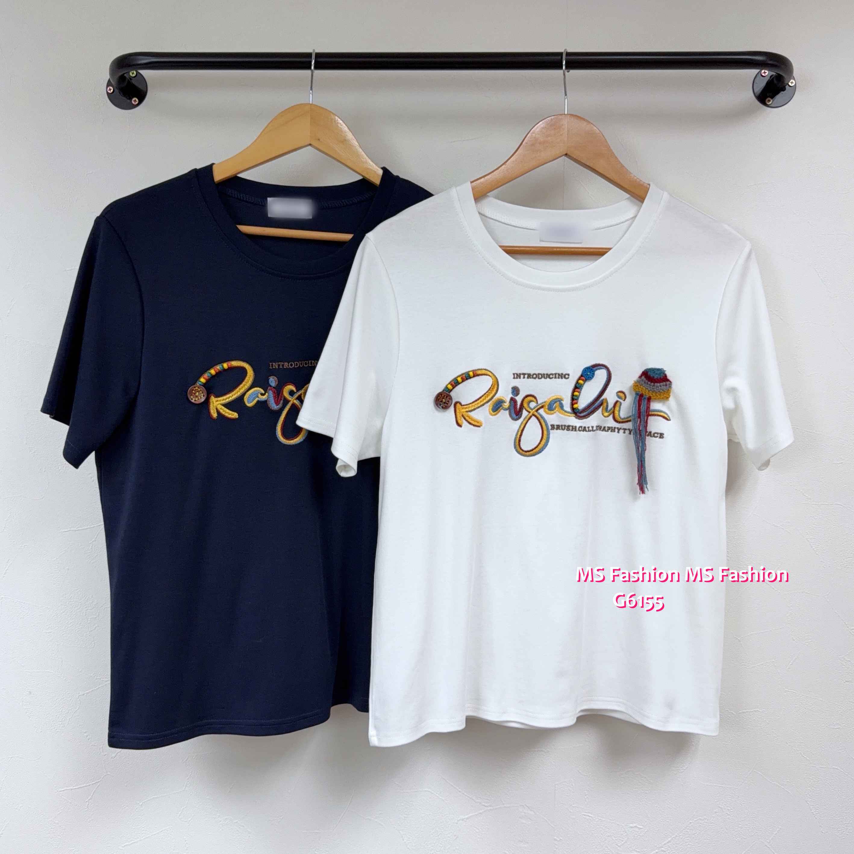 G6155 韓國🇰🇷靚色刺繡字母top