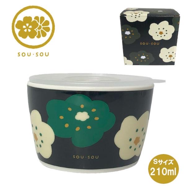 SOU.SOU 碗連蓋(細)-黃黑色花花
