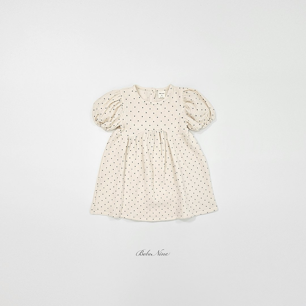☀️預訂 韓國直送☀️🇰🇷Bebenine兩色波點純棉紗泡泡袖連身裙