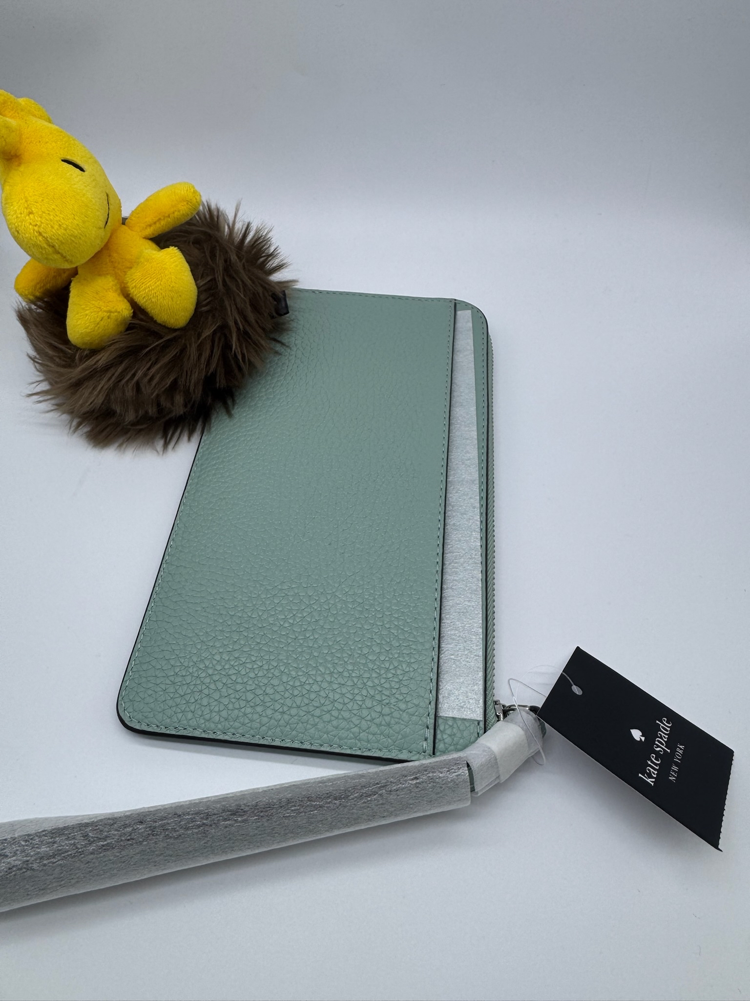 🇨🇦🇺🇸✈️荔枝皮湖水色Kate Spade ♠️ New York outlet 可放紙幣長拉鏈袋現貨🩵💙