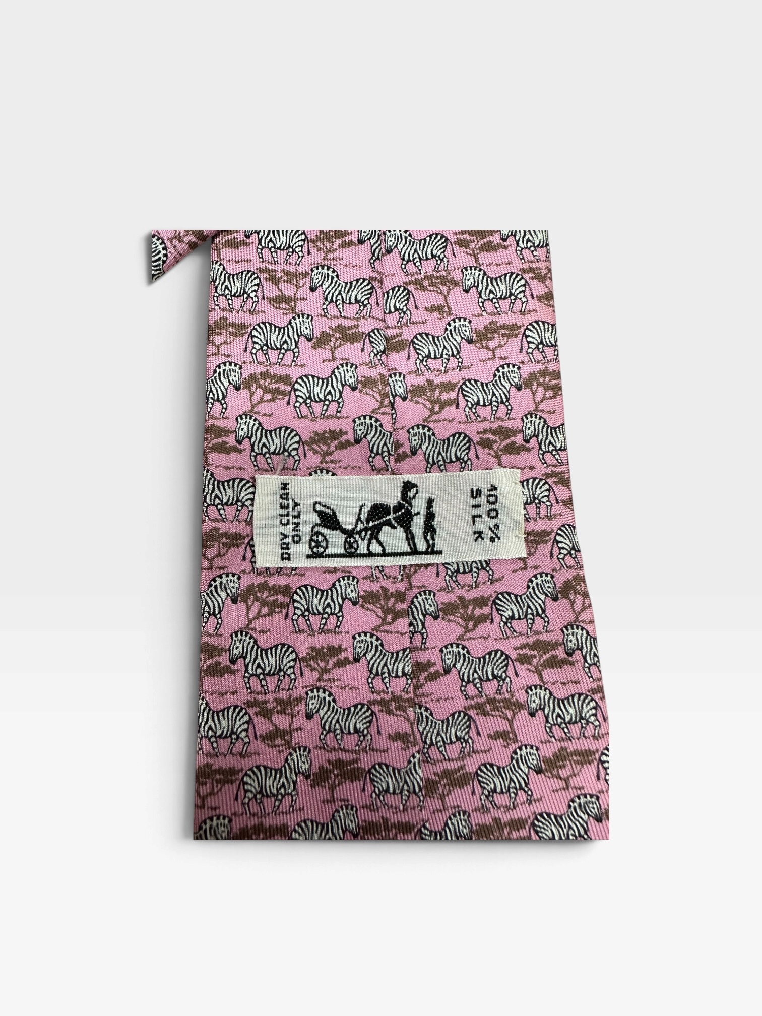Pre-Owned Hermès Savanna Zebra & Acacia Twill Silk Tie/Product Code:102001