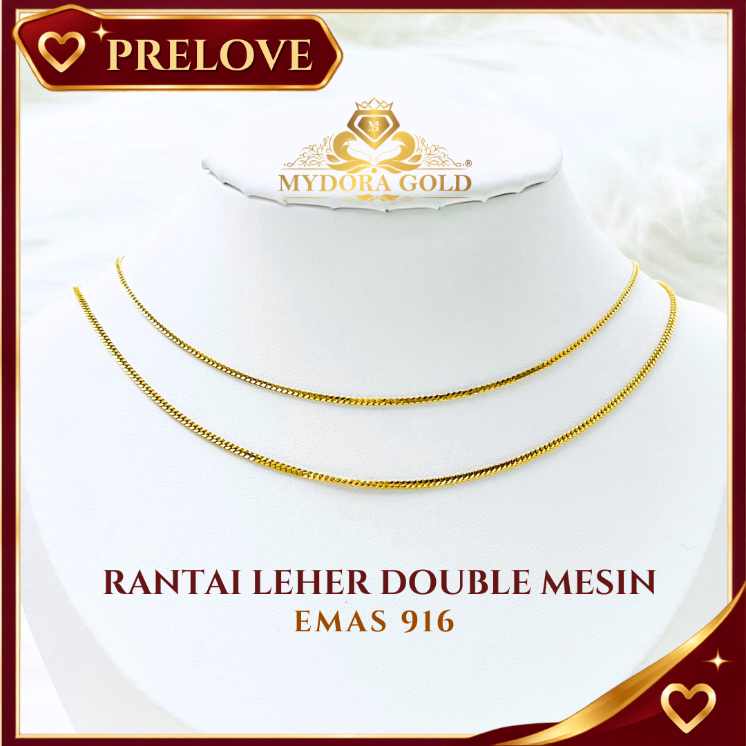 Pre-Loved: Rantai Leher Double Mesin l EMAS 916/22K