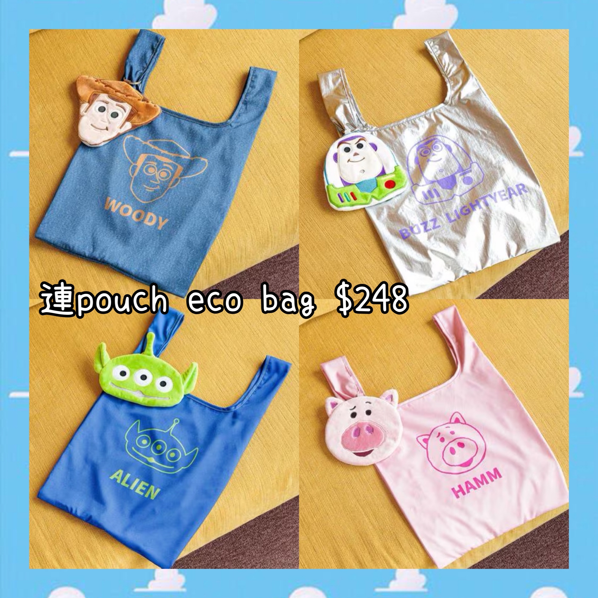 ：日本：TOY STORY 5 《LOWRYS FARM》 連POUCH ECO BAG