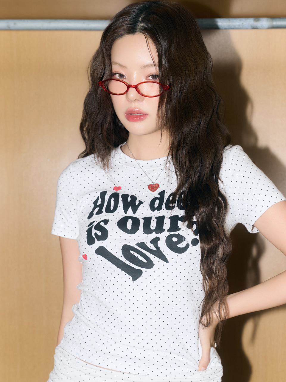 LOVE SLIM FIT DOT TEE (WHITE)