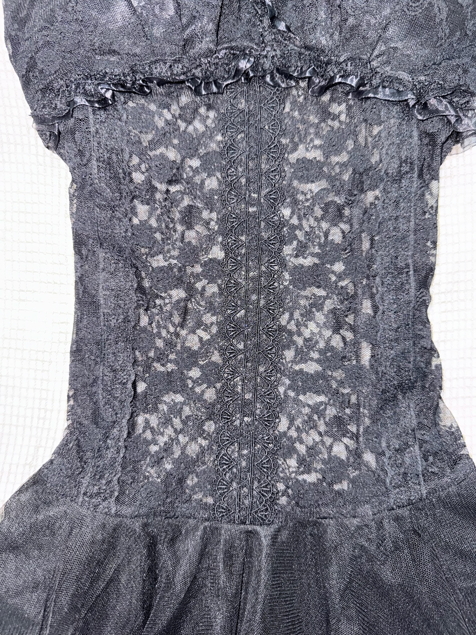 Gothic Balletcore Sheer Lace Babydoll Dress