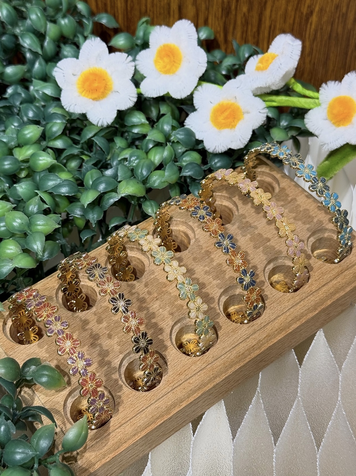花野迴環 Meadow Loop｜金色銅鍍金開口手鈪